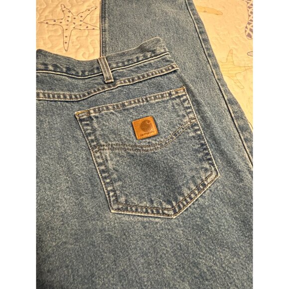 Carhartt NWT Mens Blue Denim Tapered Leg Jeans Straight Traditional Fit Sz 42x36 - Picture 7 of 8